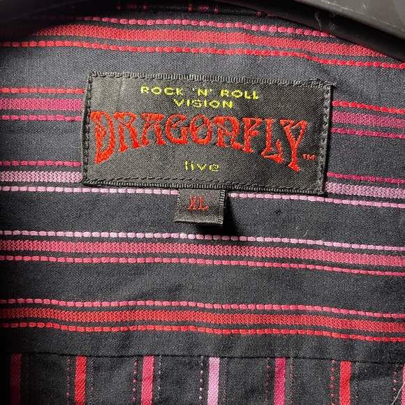 Dragon Fly Rock N Roll Vision Button up shirt (size XL) - Picture 3 of 12